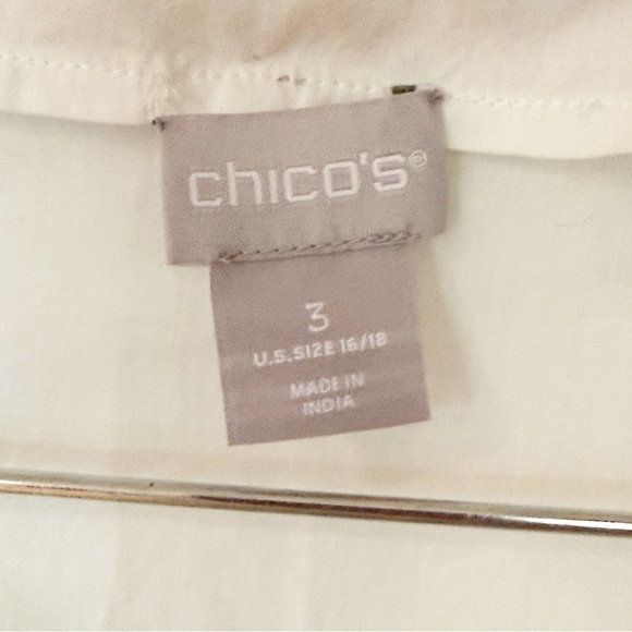 Chicos Boho embroidered beaded peasant blouse size 3 - Picture 7 of 11